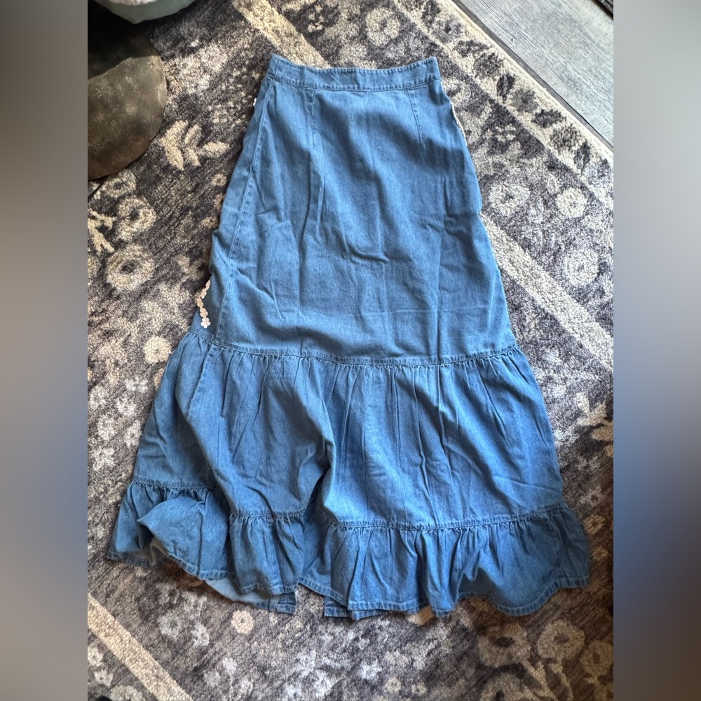 Spell Blue Patchwork Maxi Skirt - image 3